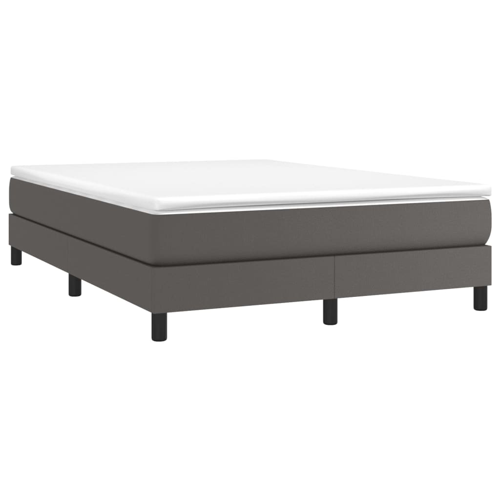 Boxspring sengeramme 140x200 cm kunstlæder grå