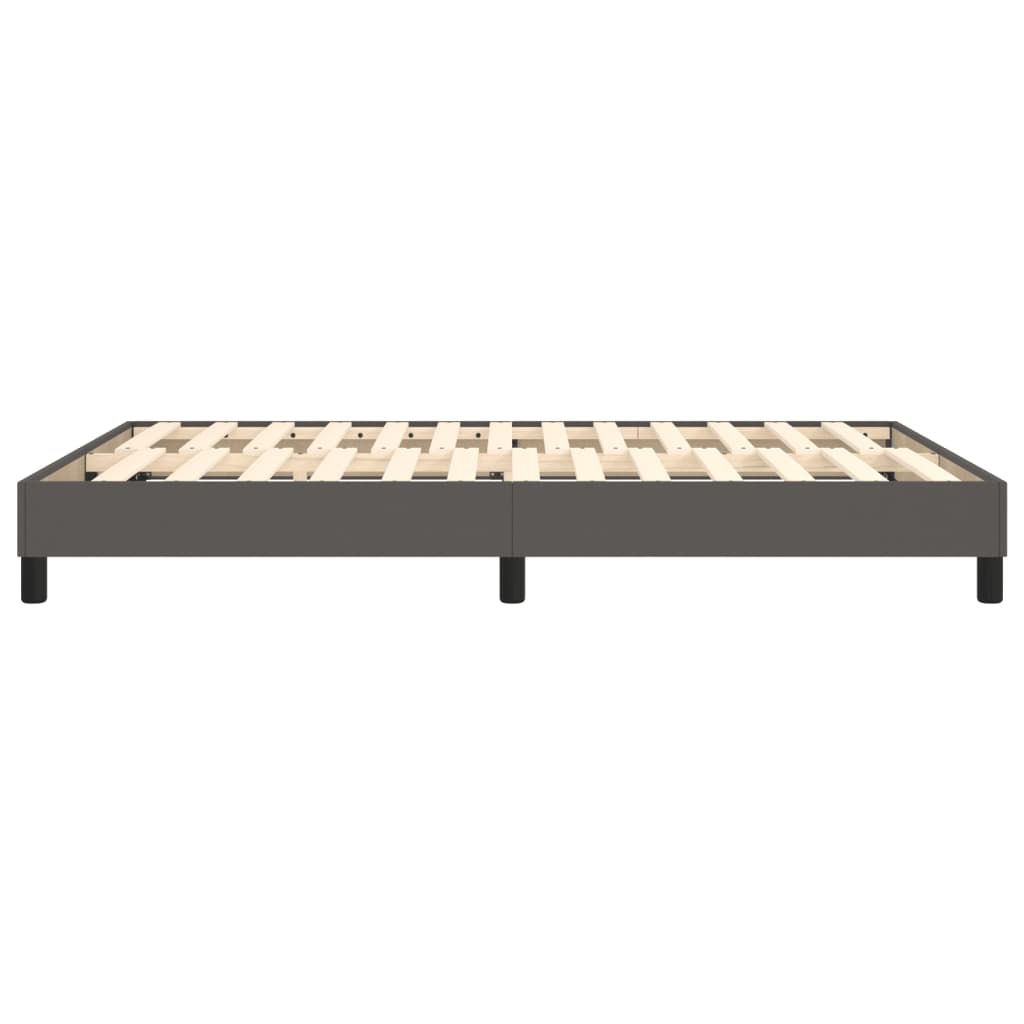Boxspring sengeramme 140x200 cm kunstlæder grå
