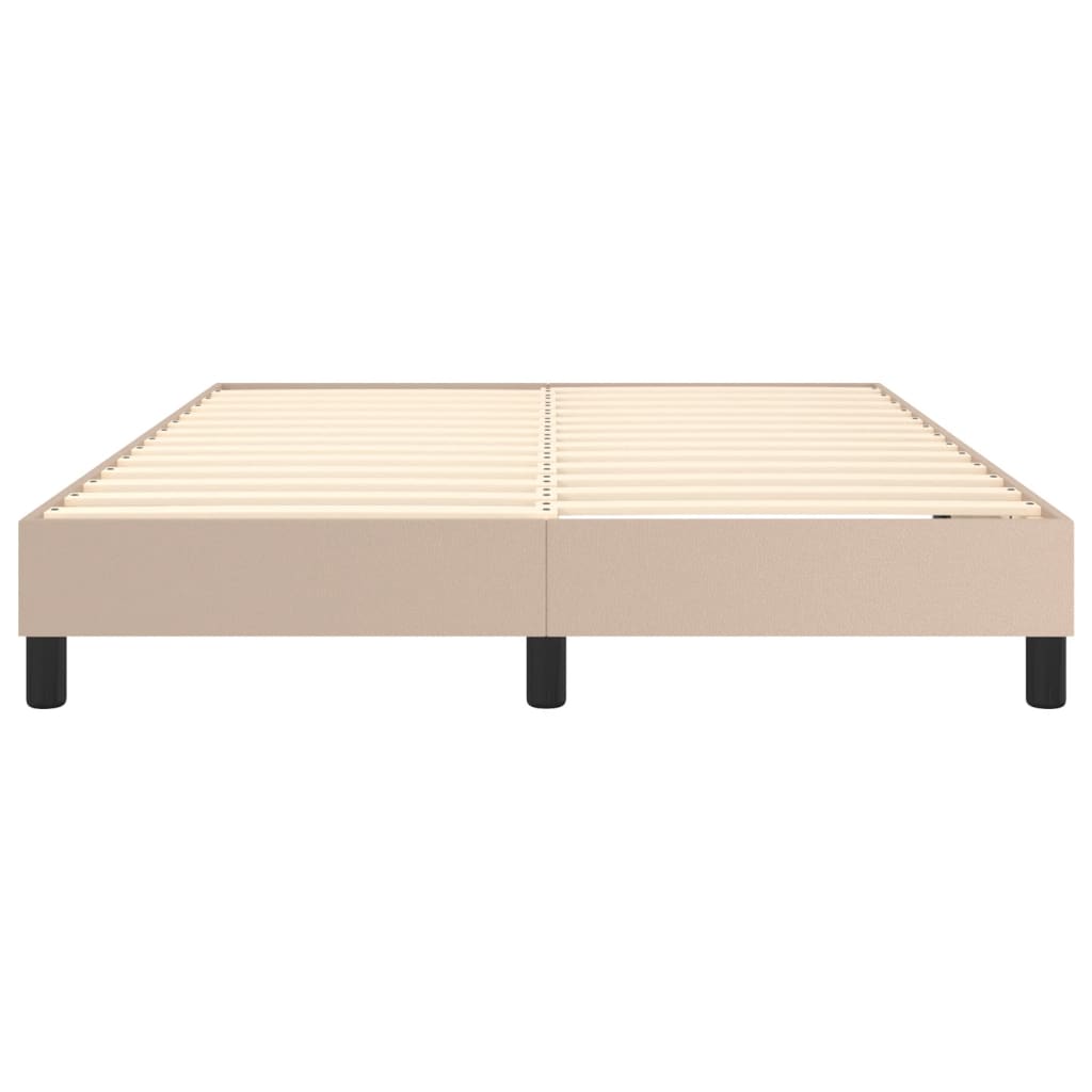 Boxspring sengeramme 140x200 cm kunstlæder cappuccinofarvet