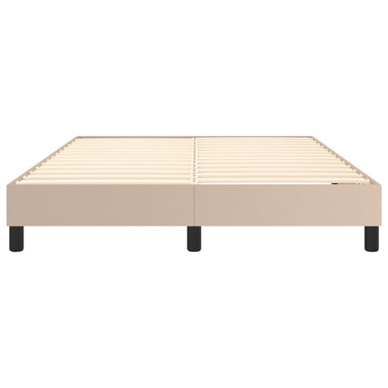Boxspring sengeramme 140x200 cm kunstlæder cappuccinofarvet