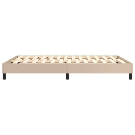 Boxspring sengeramme 140x200 cm kunstlæder cappuccinofarvet