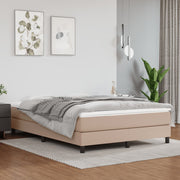 Boxspring sengeramme 140x200 cm kunstlæder cappuccinofarvet