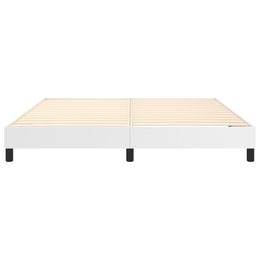Boxspring sengeramme 160x200 cm kunstlæder hvid