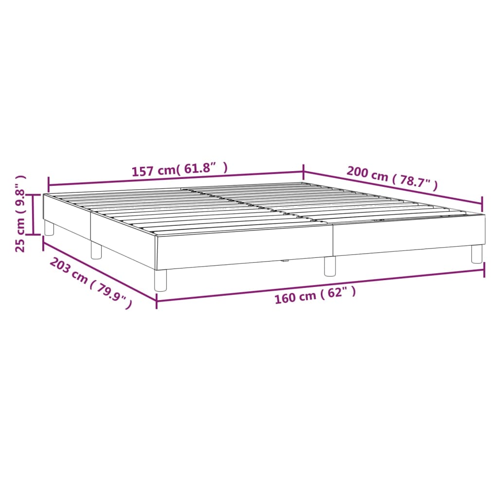Boxspring sengeramme 160x200 cm kunstlæder hvid