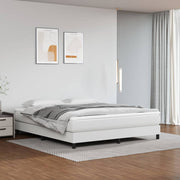 Boxspring sengeramme 160x200 cm kunstlæder hvid