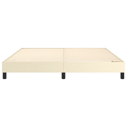 Boxspring sengeramme 160x200 cm kunstlæder cremefarvet
