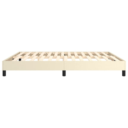 Boxspring sengeramme 160x200 cm kunstlæder cremefarvet