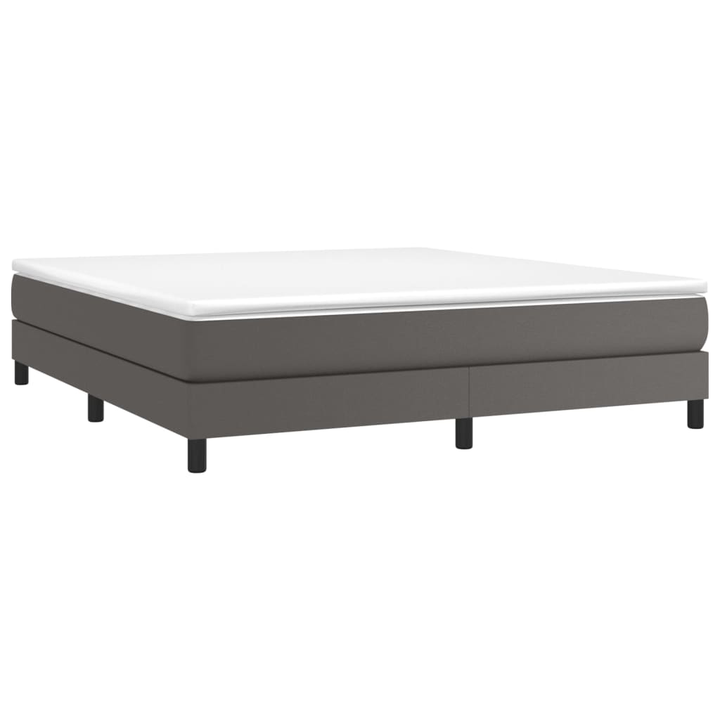Boxspring sengeramme 160x200 cm kunstlæder grå