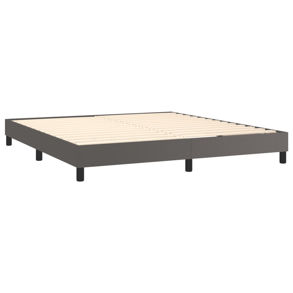 Boxspring sengeramme 160x200 cm kunstlæder grå