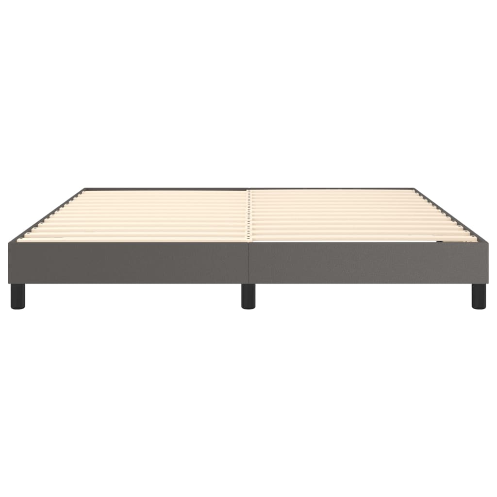 Boxspring sengeramme 160x200 cm kunstlæder grå
