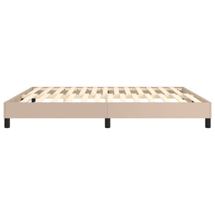 Boxspring sengeramme 160x200 cm kunstlæder cappuccinofarvet