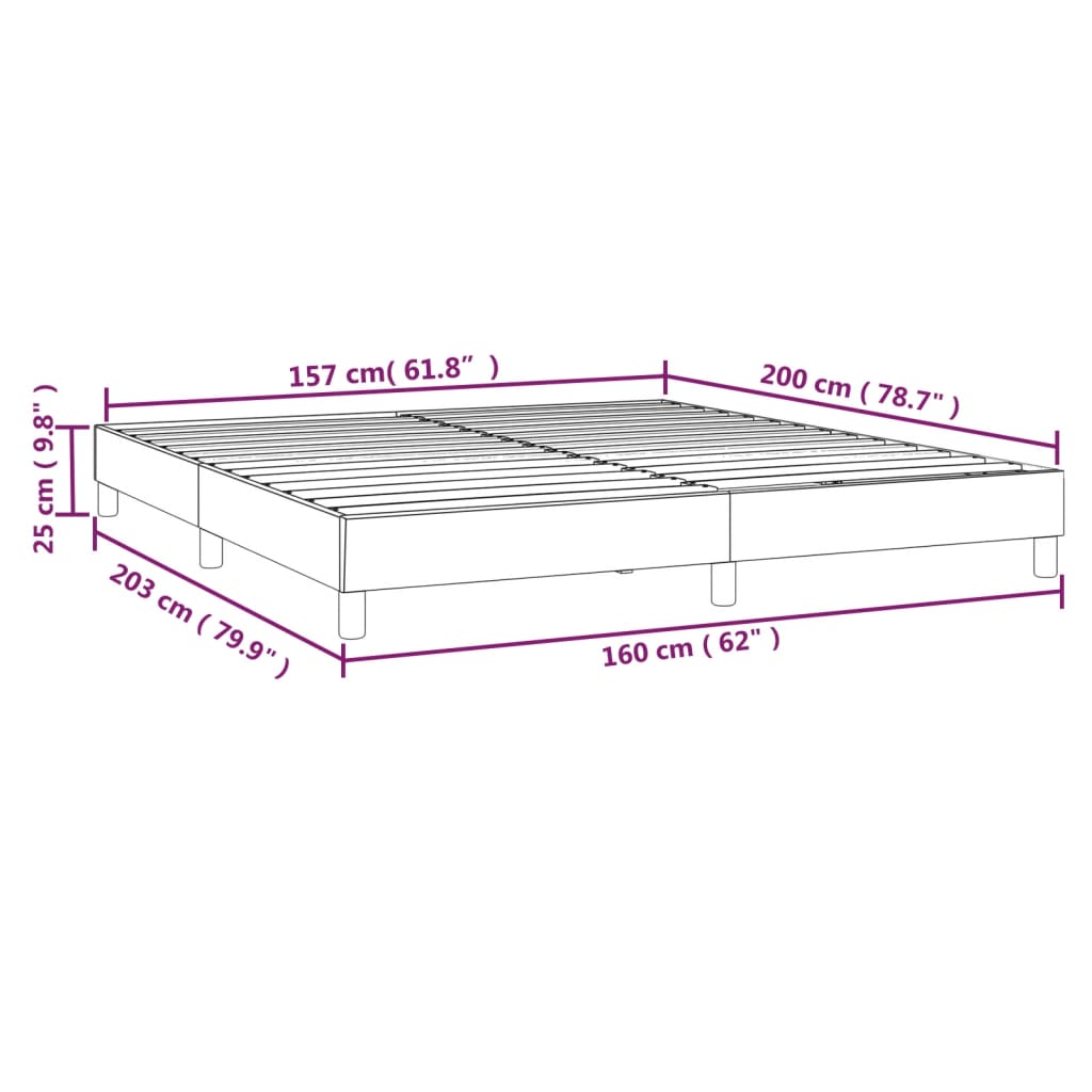 Boxspring sengeramme 160x200 cm kunstlæder cappuccinofarvet