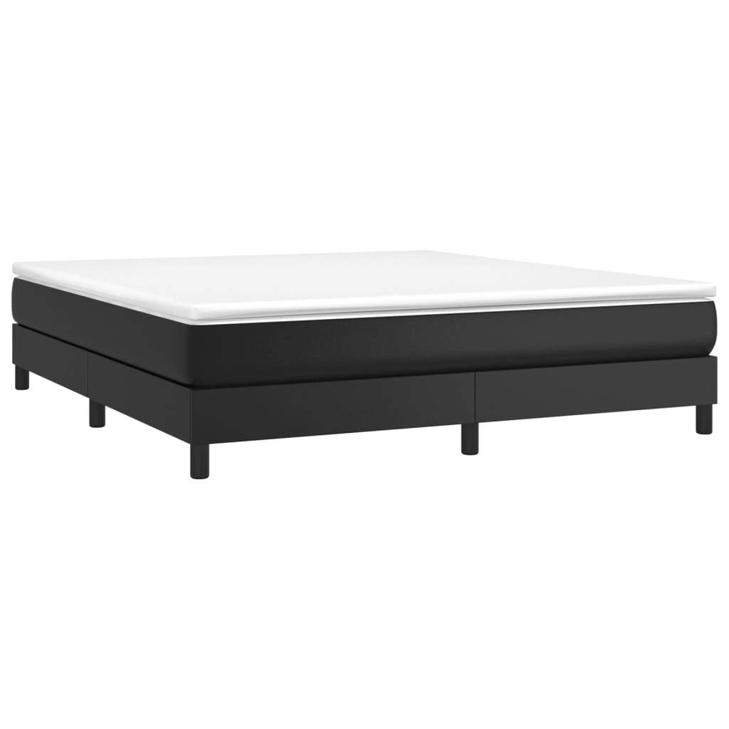 Boxspring sengeramme 180x200 cm kunstlæder sort