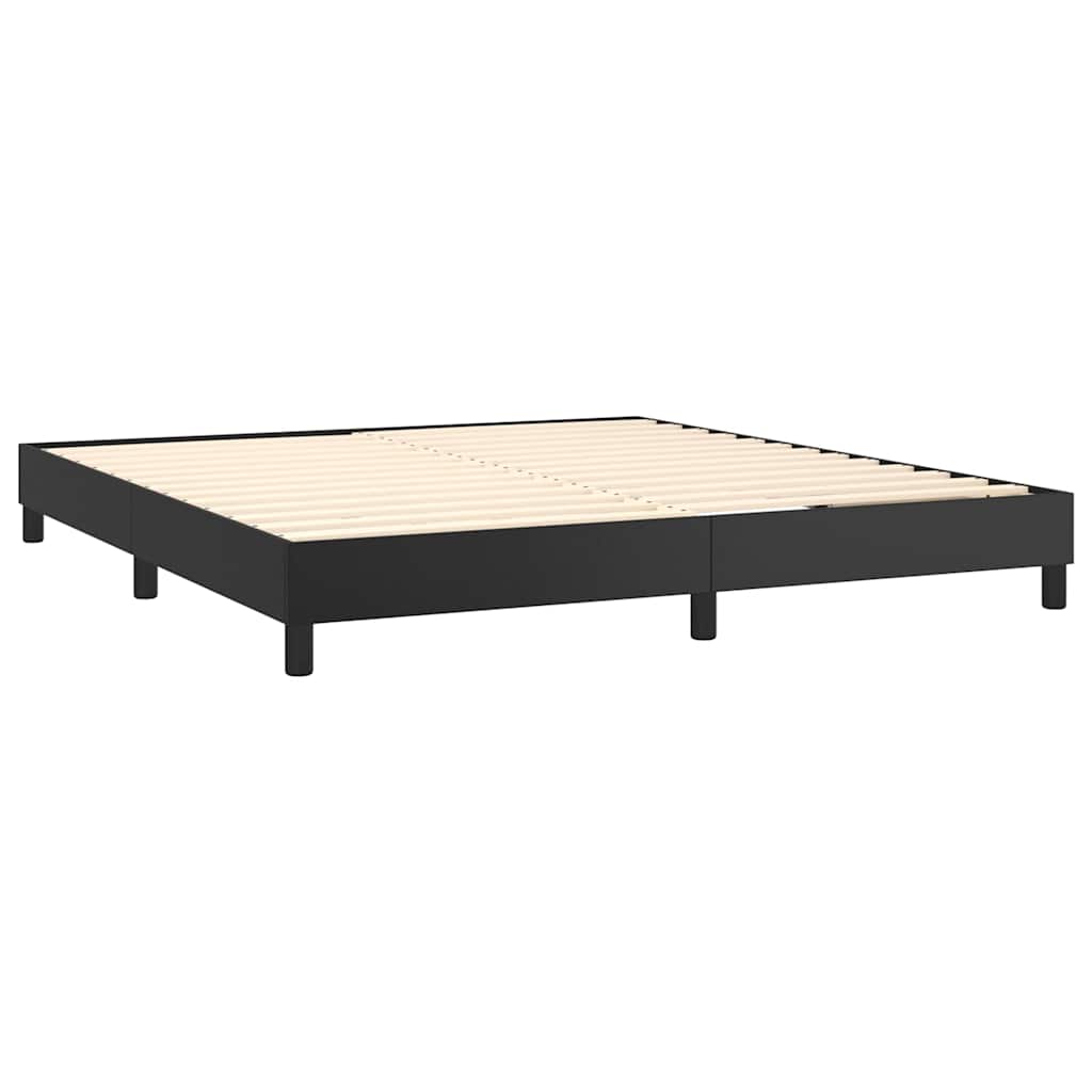 Boxspring sengeramme 180x200 cm kunstlæder sort