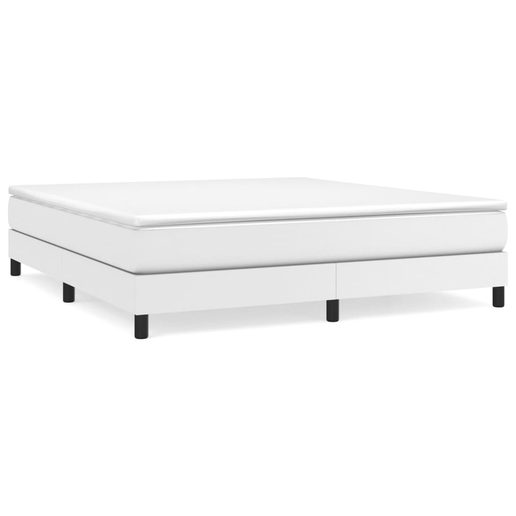 Boxspring sengeramme 180x200 cm kunstlæder hvid