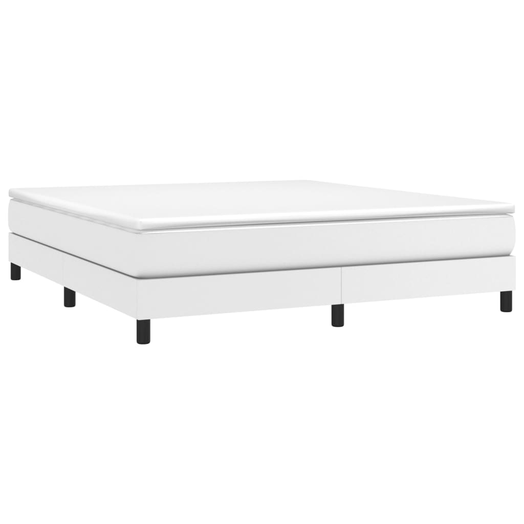 Boxspring sengeramme 180x200 cm kunstlæder hvid