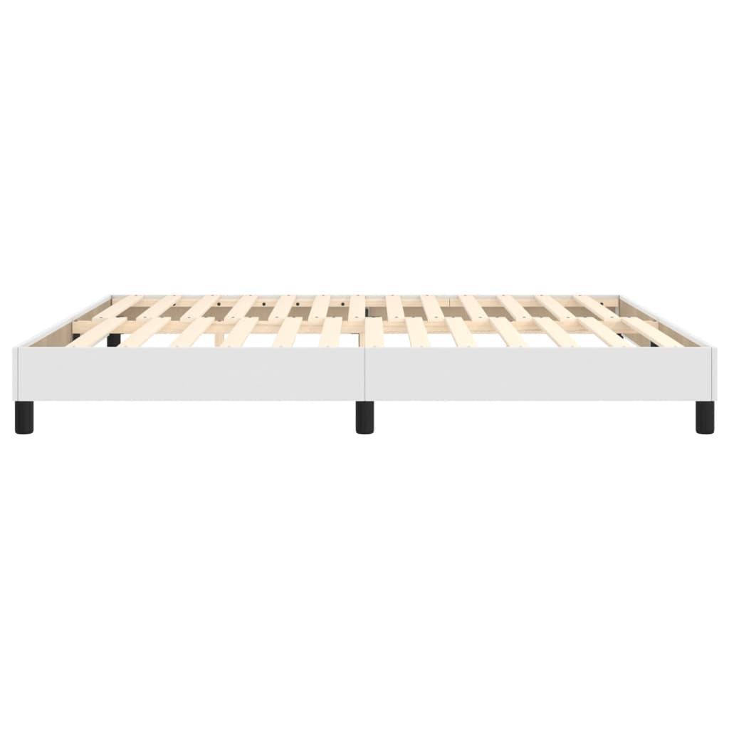 Boxspring sengeramme 180x200 cm kunstlæder hvid