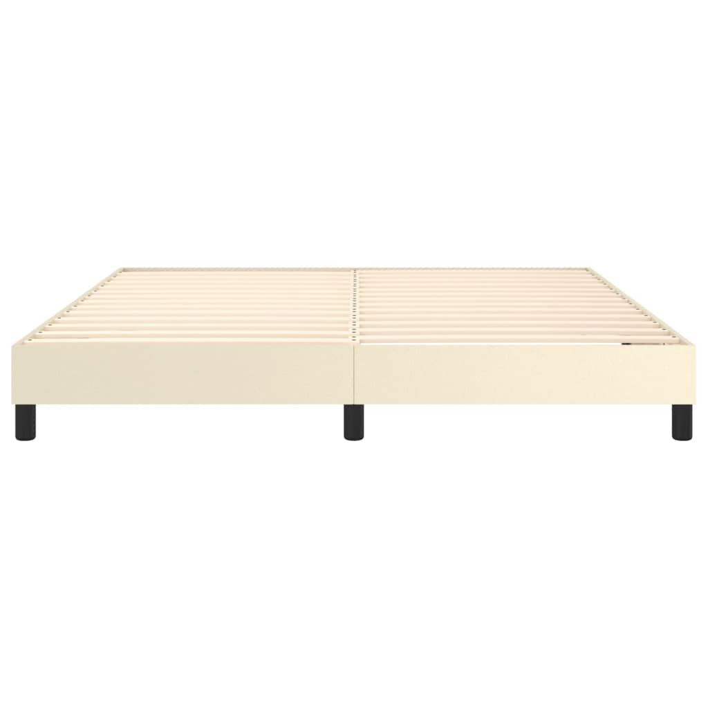 Boxspring sengeramme 180x200 cm kunstlæder cremefarvet