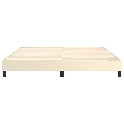 Boxspring sengeramme 180x200 cm kunstlæder cremefarvet