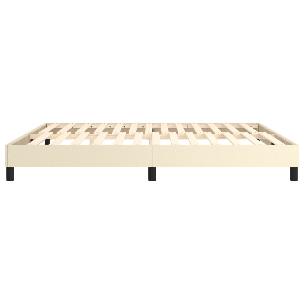 Boxspring sengeramme 180x200 cm kunstlæder cremefarvet