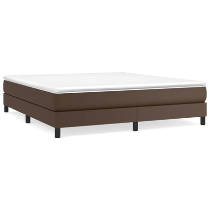 Boxspring sengeramme 180x200 cm kunstlæder brun