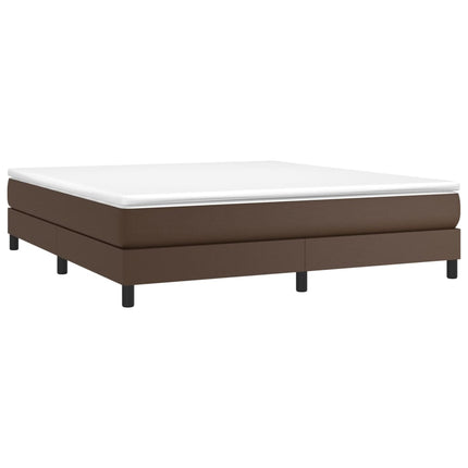 Boxspring sengeramme 180x200 cm kunstlæder brun