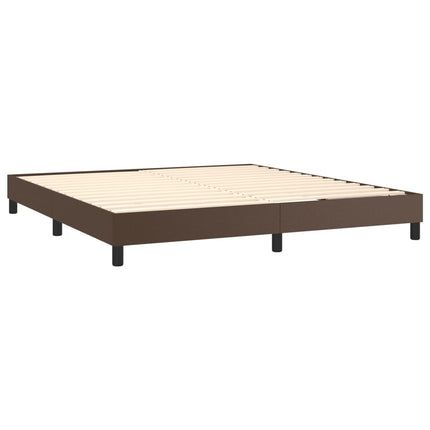 Boxspring sengeramme 180x200 cm kunstlæder brun