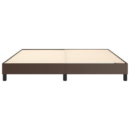 Boxspring sengeramme 180x200 cm kunstlæder brun