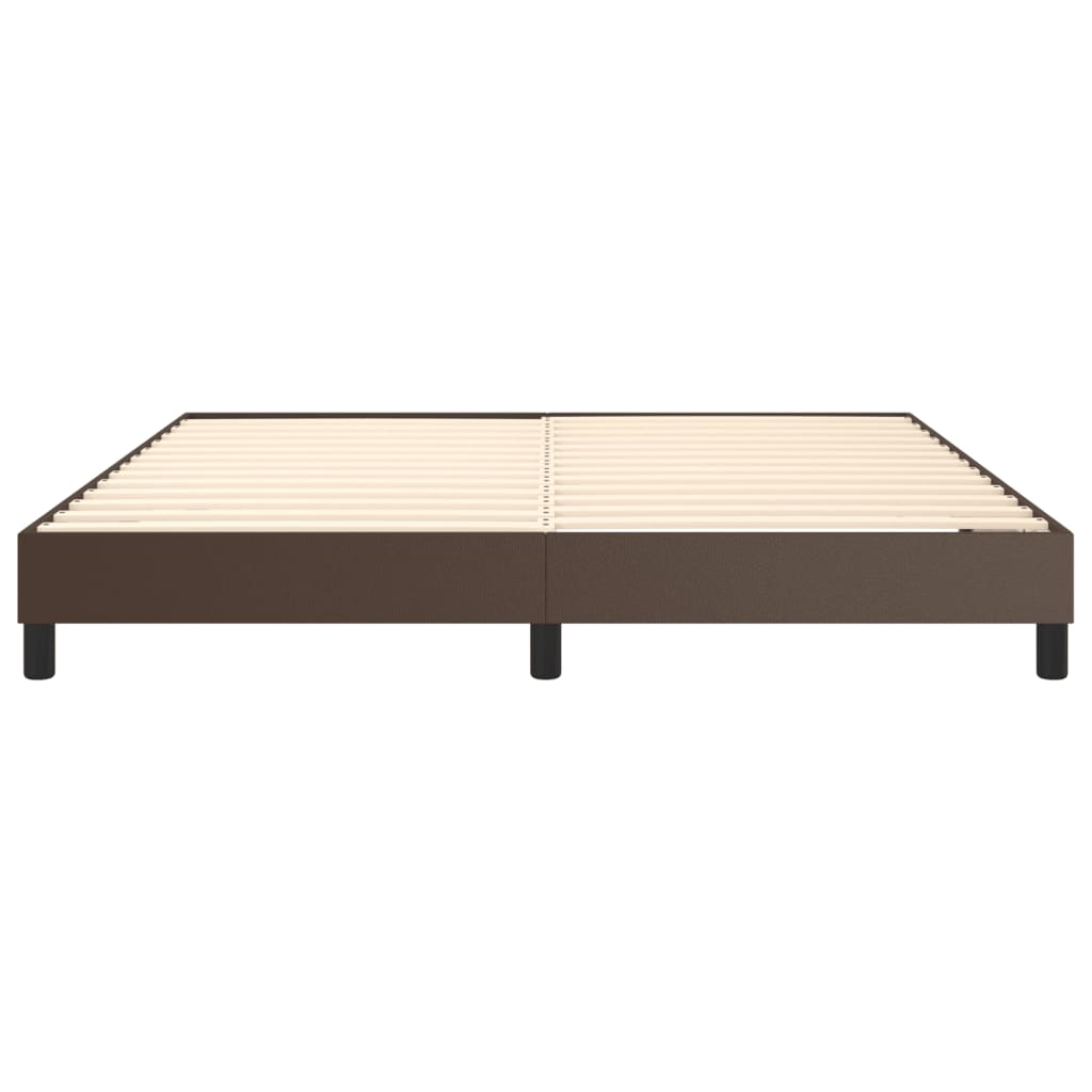 Boxspring sengeramme 180x200 cm kunstlæder brun