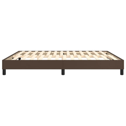 Boxspring sengeramme 180x200 cm kunstlæder brun