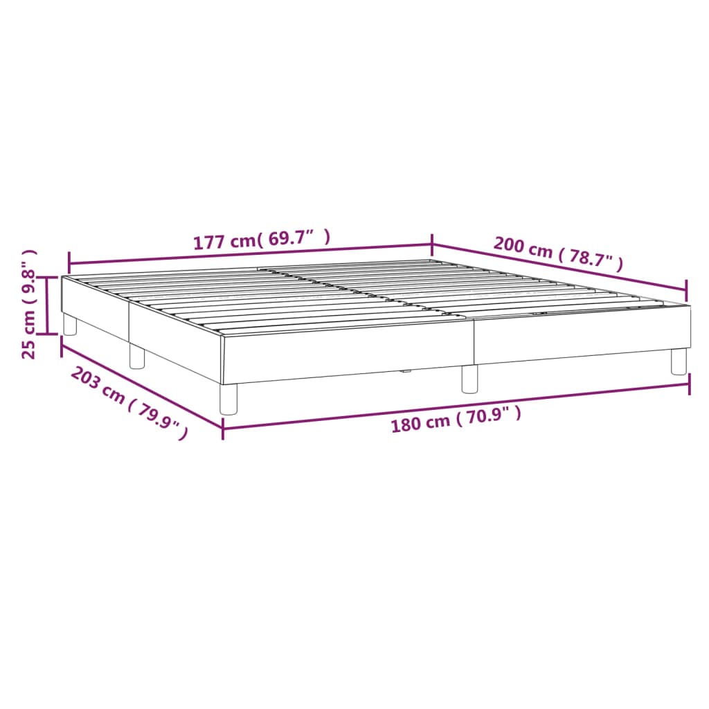 Boxspring sengeramme 180x200 cm kunstlæder brun