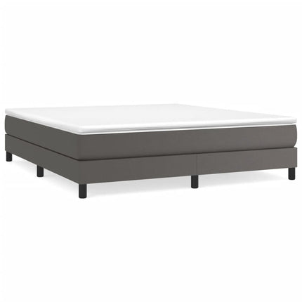 Boxspring sengeramme 180x200 cm kunstlæder grå