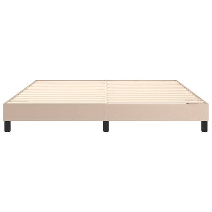 Boxspring sengeramme 180x200 cm kunstlæder cappuccinofarvet