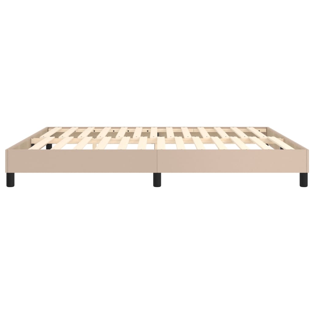 Boxspring sengeramme 180x200 cm kunstlæder cappuccinofarvet