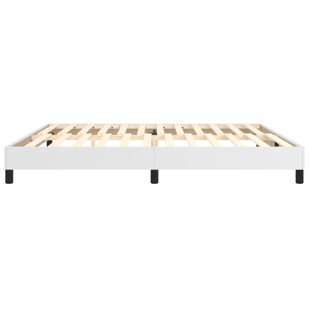 Boxspring sengeramme 200x200 cm kunstlæder hvid