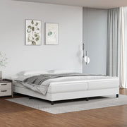 Boxspring sengeramme 200x200 cm kunstlæder hvid