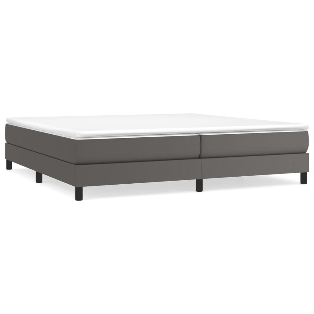 Boxspring sengeramme 200x200 cm kunstlæder grå