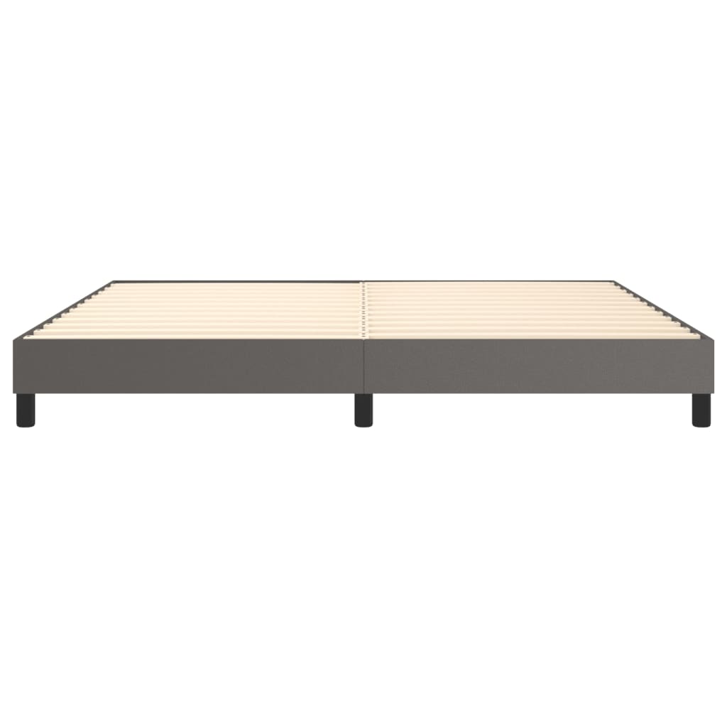 Boxspring sengeramme 200x200 cm kunstlæder grå