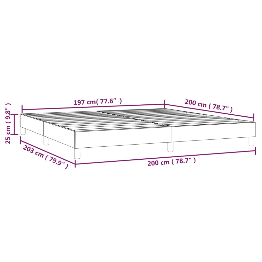 Boxspring sengeramme 200x200 cm kunstlæder grå
