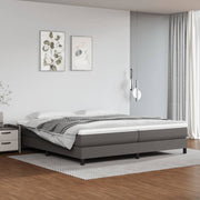 Boxspring sengeramme 200x200 cm kunstlæder grå