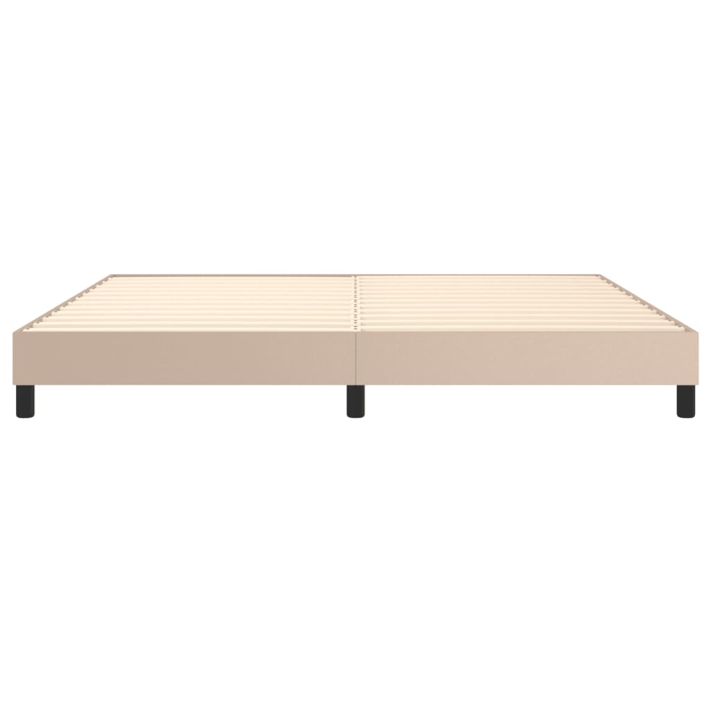 Boxspring sengeramme 200x200 cm kunstlæder cappuccinofarvet