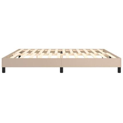 Boxspring sengeramme 200x200 cm kunstlæder cappuccinofarvet