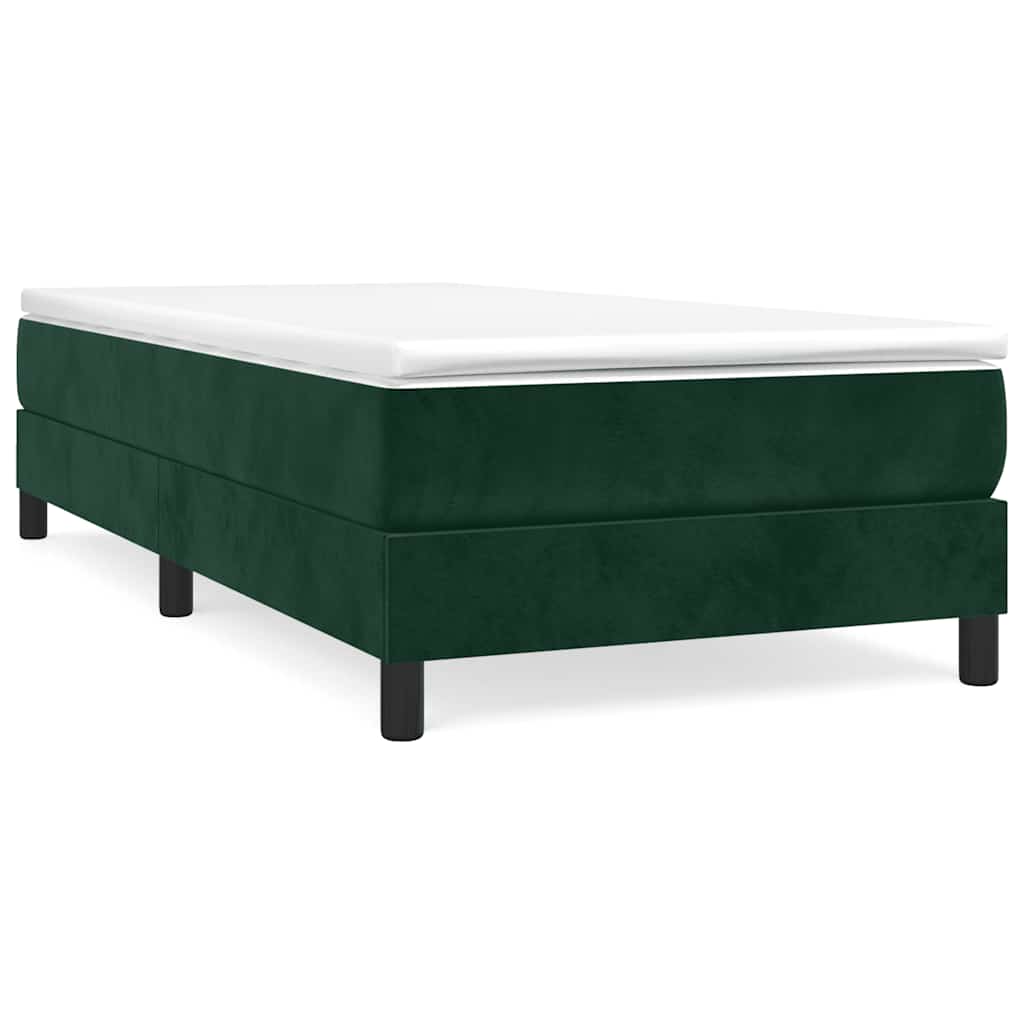 Boxspring sengeramme Mørkegrøn 80x200 cm Fløjl