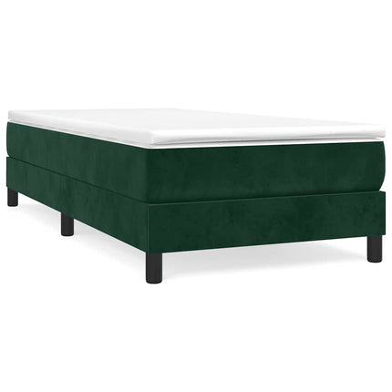 Boxspring sengeramme Mørkegrøn 80x200 cm Fløjl