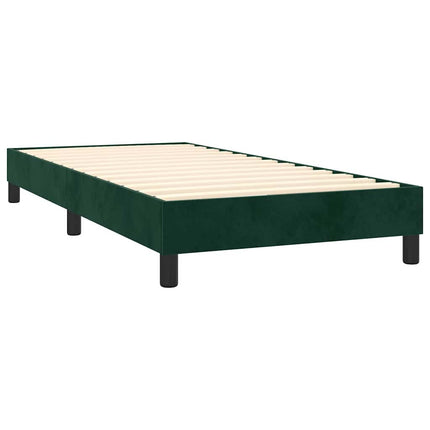 Boxspring sengeramme Mørkegrøn 80x200 cm Fløjl