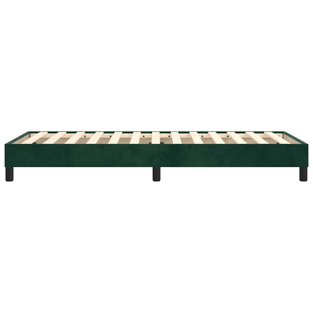 Boxspring sengeramme Mørkegrøn 80x200 cm Fløjl