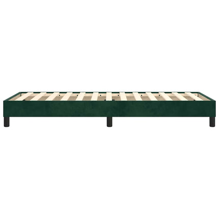 Boxspring sengeramme Mørkegrøn 80x200 cm Fløjl