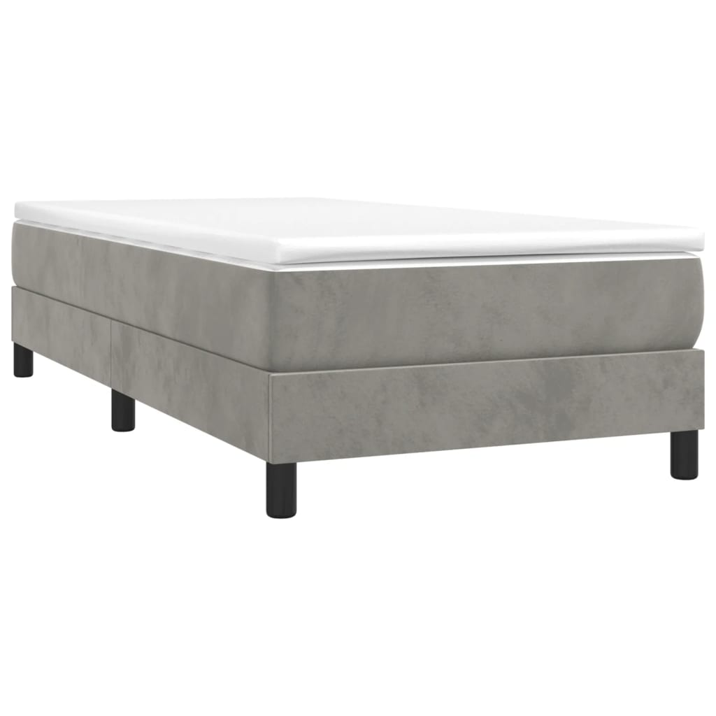 Boxspring sengeramme Lysegrå 90x190 cm Fløjl