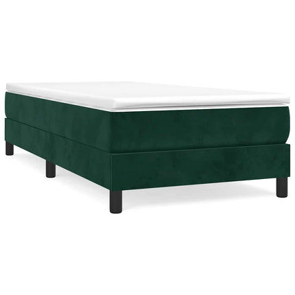 Boxspring sengeramme Mørkegrøn 90x190 cm Fløjl