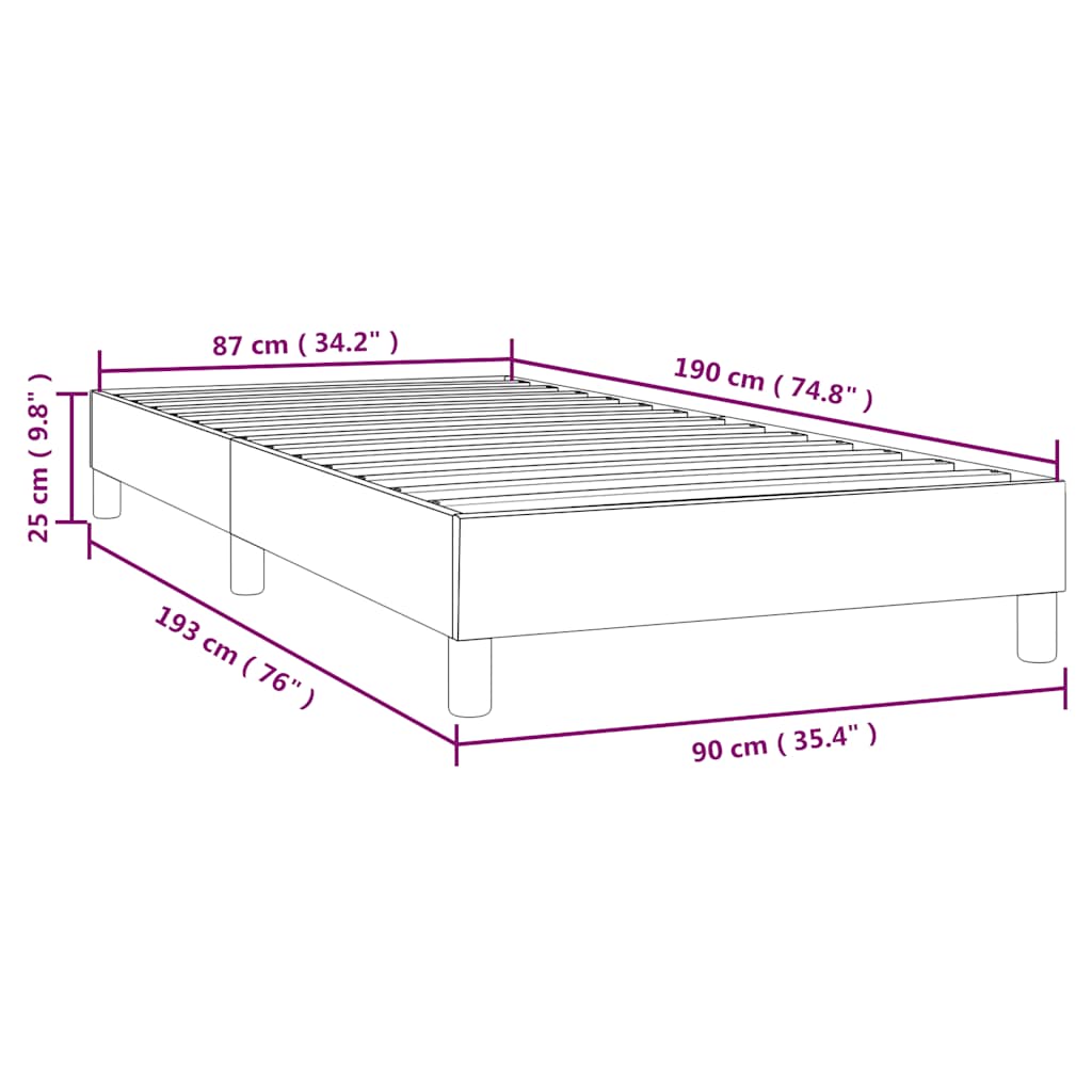 Boxspring sengeramme Mørkegrøn 90x190 cm Fløjl